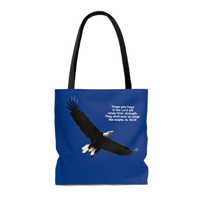 Soar as Eagles  Isaiah 40:31 - Bald Eagle    AOP Tote Bag