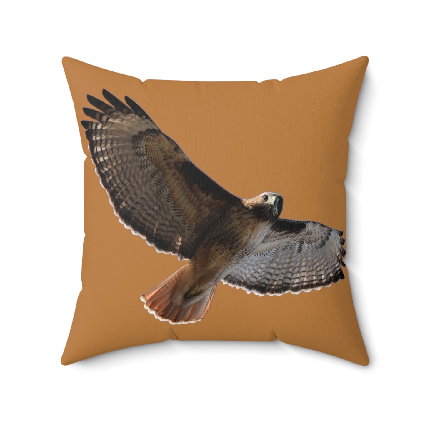 Red Tail Hawk Spun Polyester Square Pillow