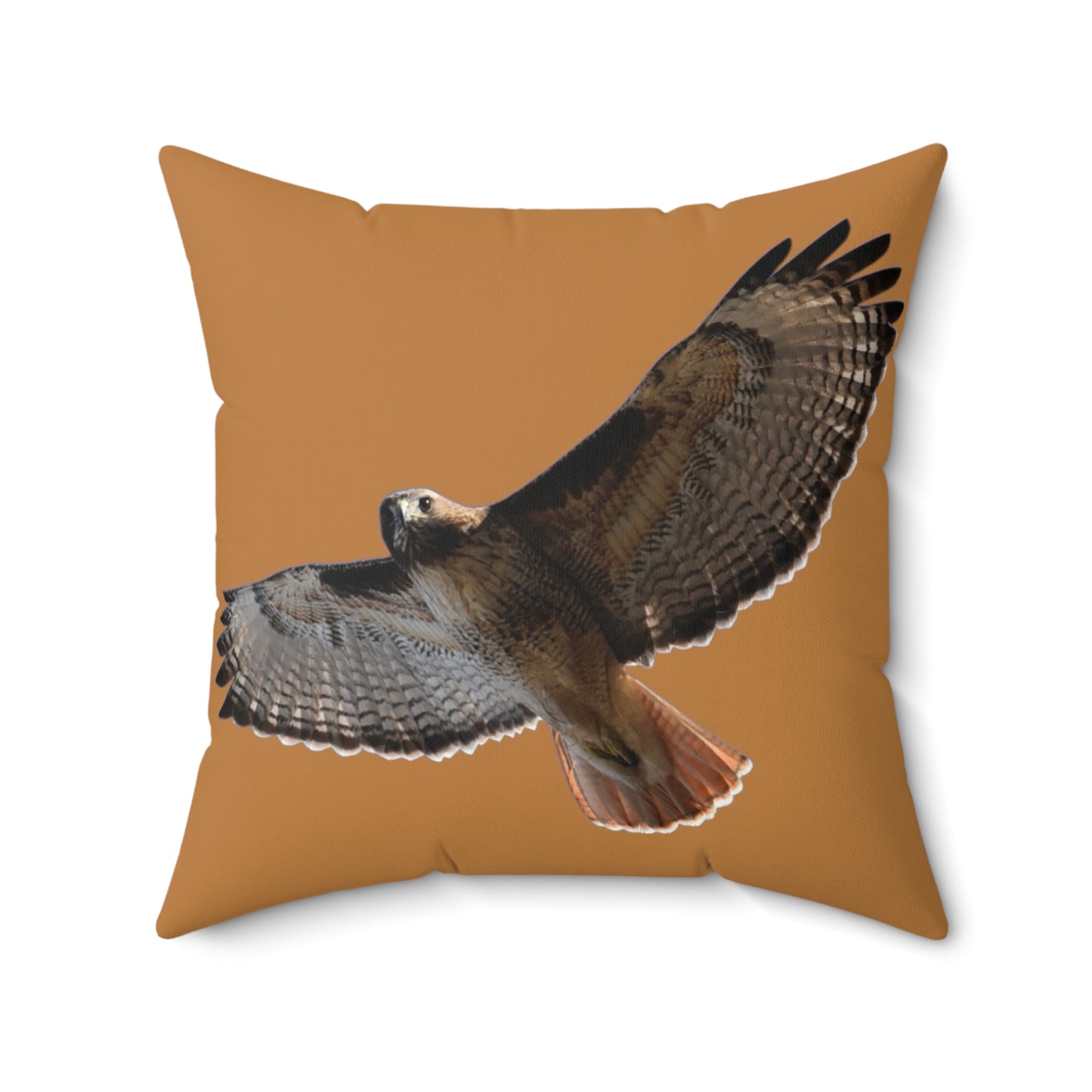 Red Tail Hawk Spun Polyester Square Pillow