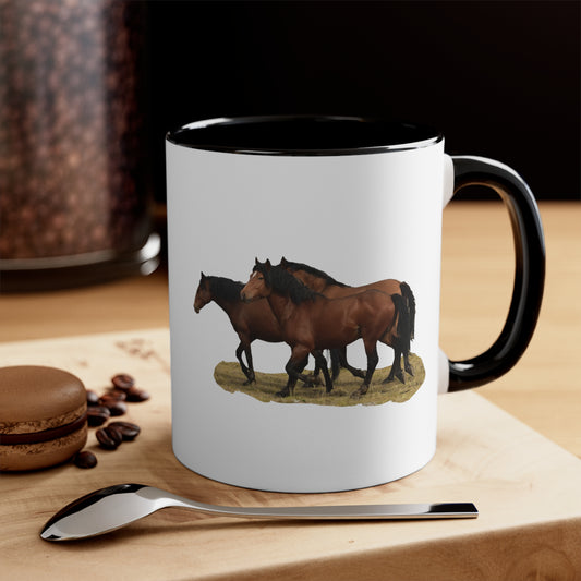 The Wild Bunch. Young Stallion and Mares.    Accent Mug, 11oz