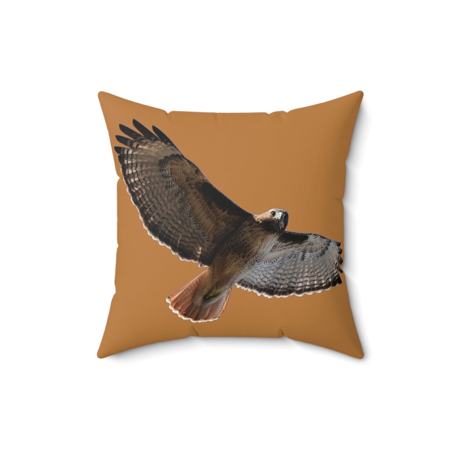 Red Tail Hawk Spun Polyester Square Pillow