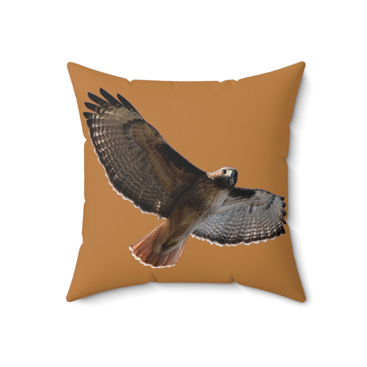 Red Tail Hawk Spun Polyester Square Pillow