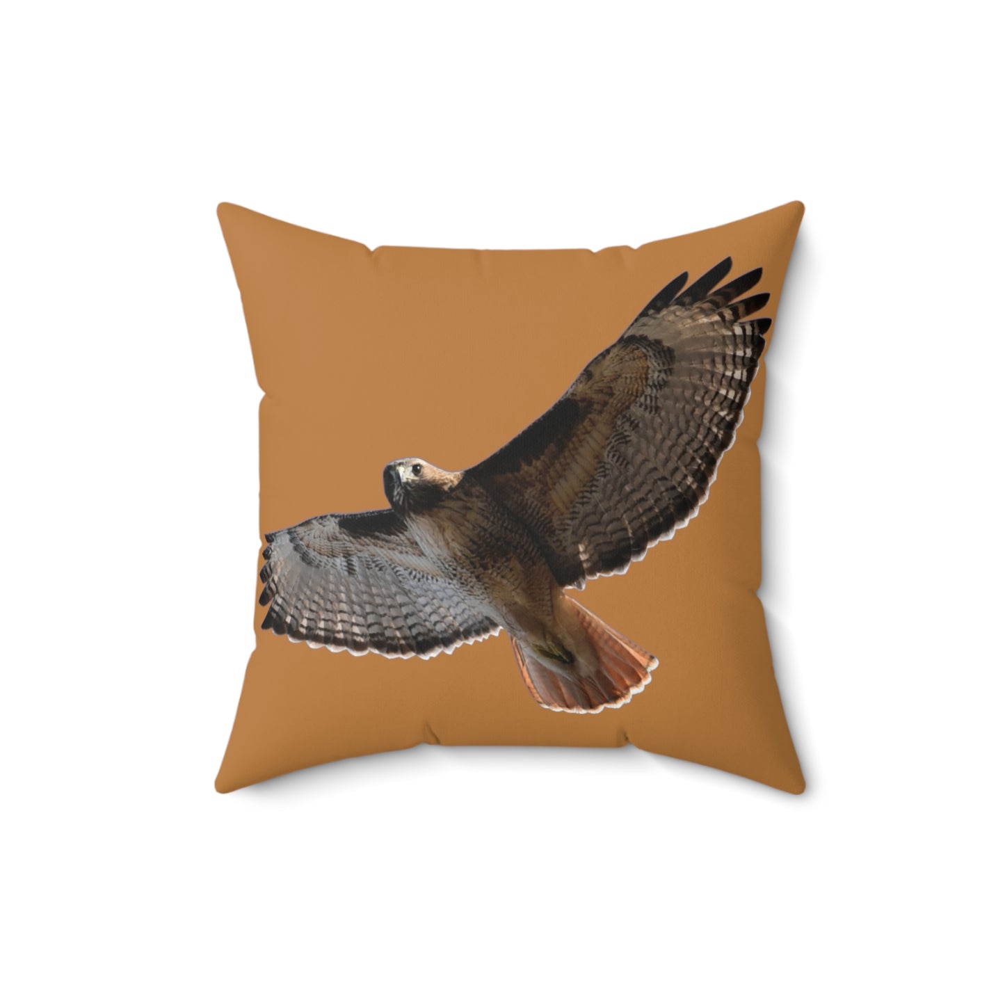 Red Tail Hawk Spun Polyester Square Pillow