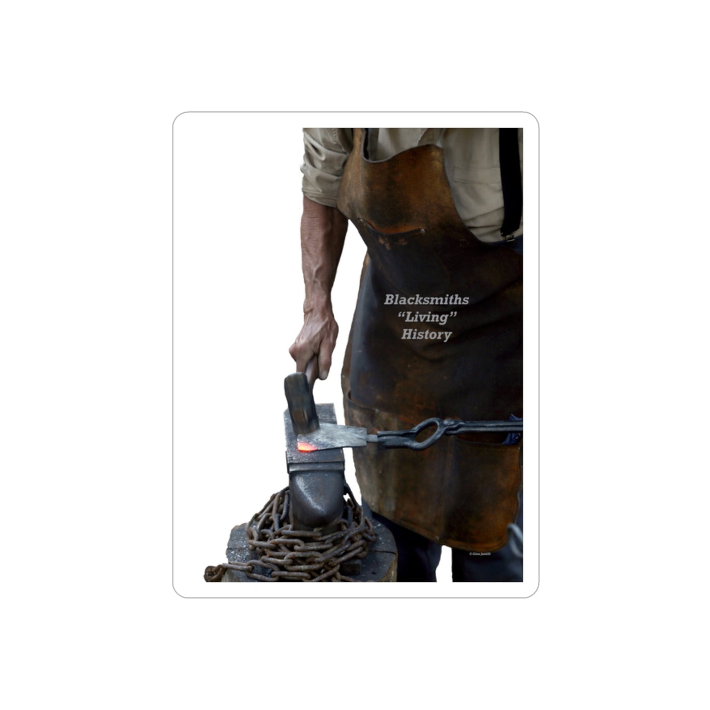 Blacksmiths "Living" History  Transparent Outdoor Stickers, Die-Cut, 1pcs