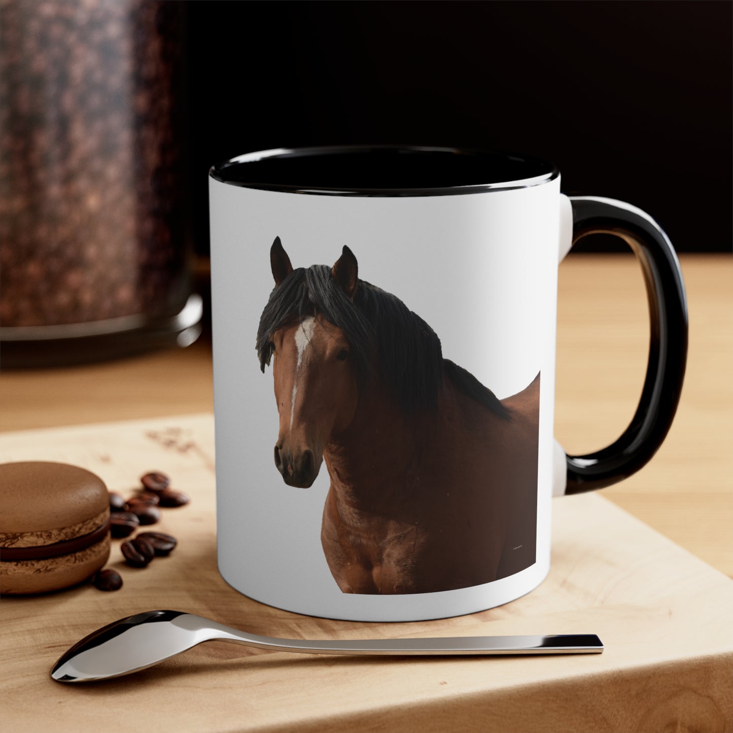 Young Stud, Wild Stallion Accent Mugs 11oz