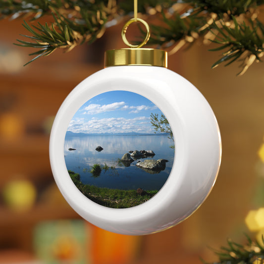 Klamath Lake & Crater Lake Rim,  Klamath Falls Or.     Christmas Ball Ornament