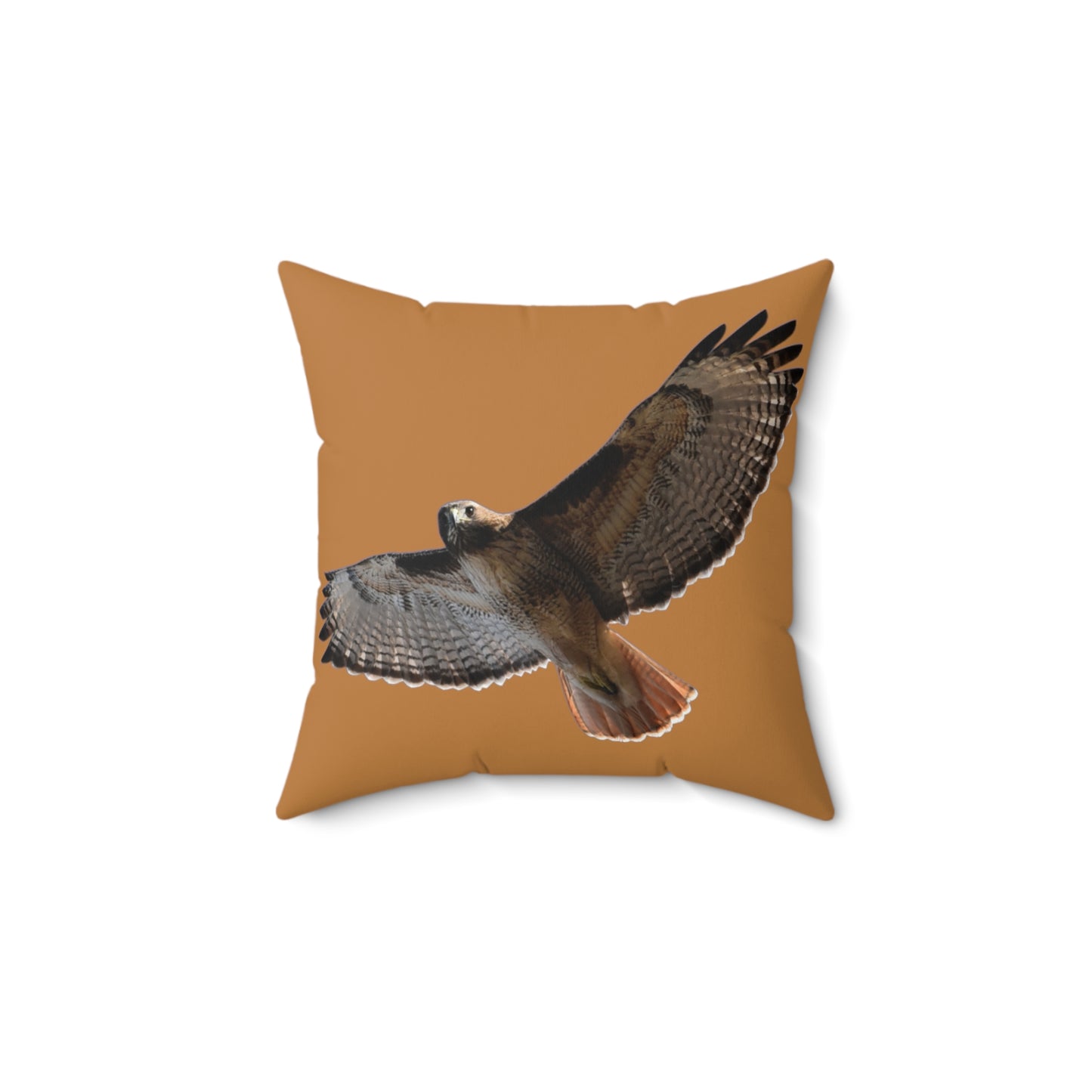 Red Tail Hawk Spun Polyester Square Pillow