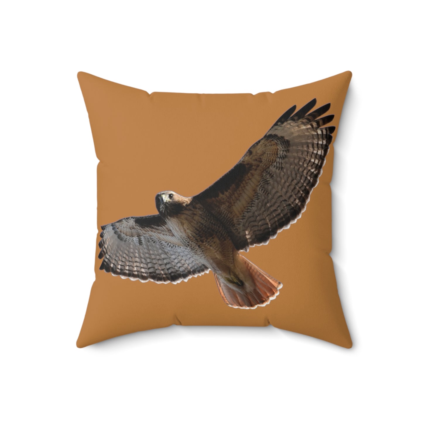 Red Tail Hawk Spun Polyester Square Pillow