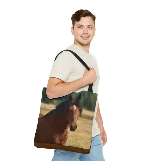 Young Stud, Wild Stallion     Tote Bag (AOP)