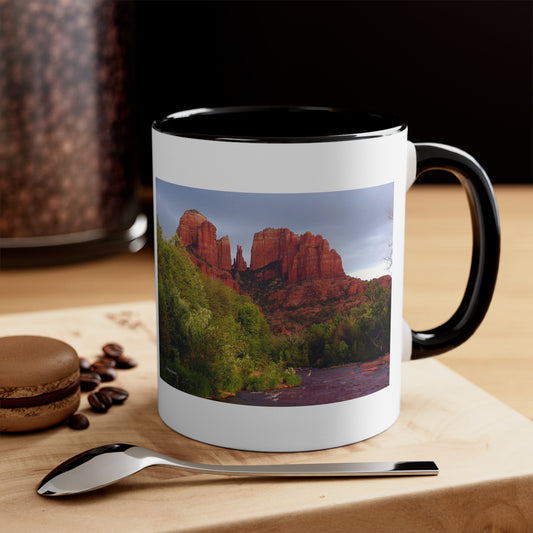 Cathedral Rock & Great Blue Heron Sedona, Az.         Accent Coffee Mug, 11oz