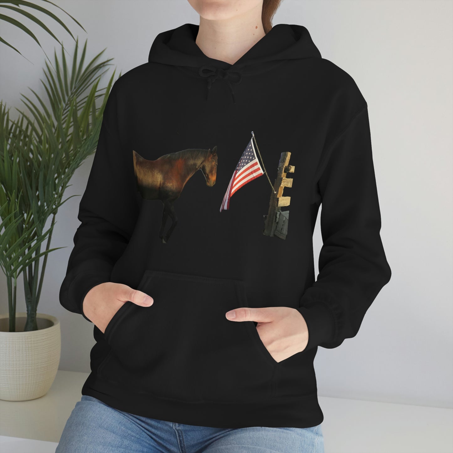 Pure Country - Cody Saluting  the Flag.    Quarter Horse                         Unisex Heavy Blend™ Hooded Sweatshirt