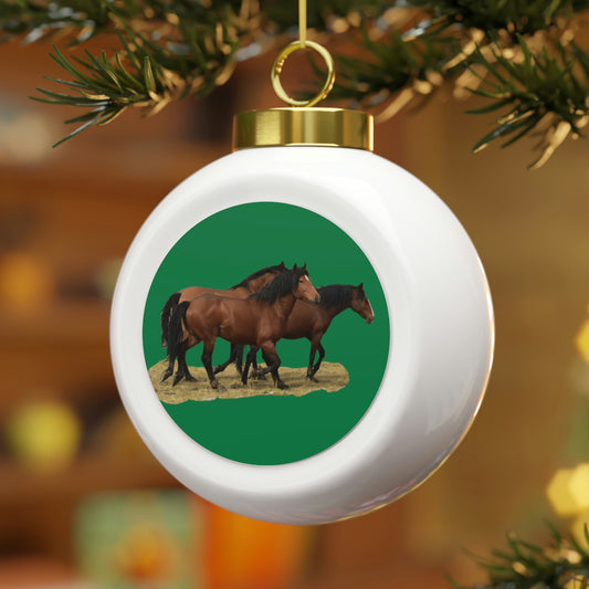 The Wild Bunch. Young Stallion and Mares.   Christmas Ball Ornament
