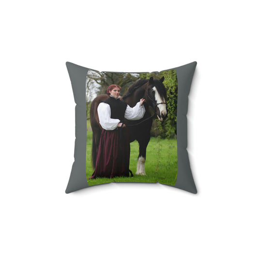 The Lady and the Shire             Spun Polyester Square Pillow