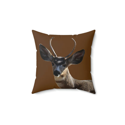 Young Buck - Mule Deer      Spun Polyester Square Pillow
