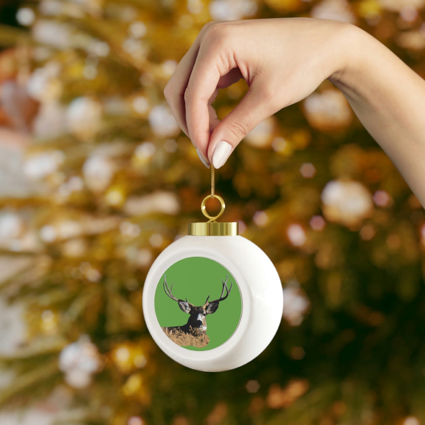 Mule Deer Buck Christmas Ball Ornament