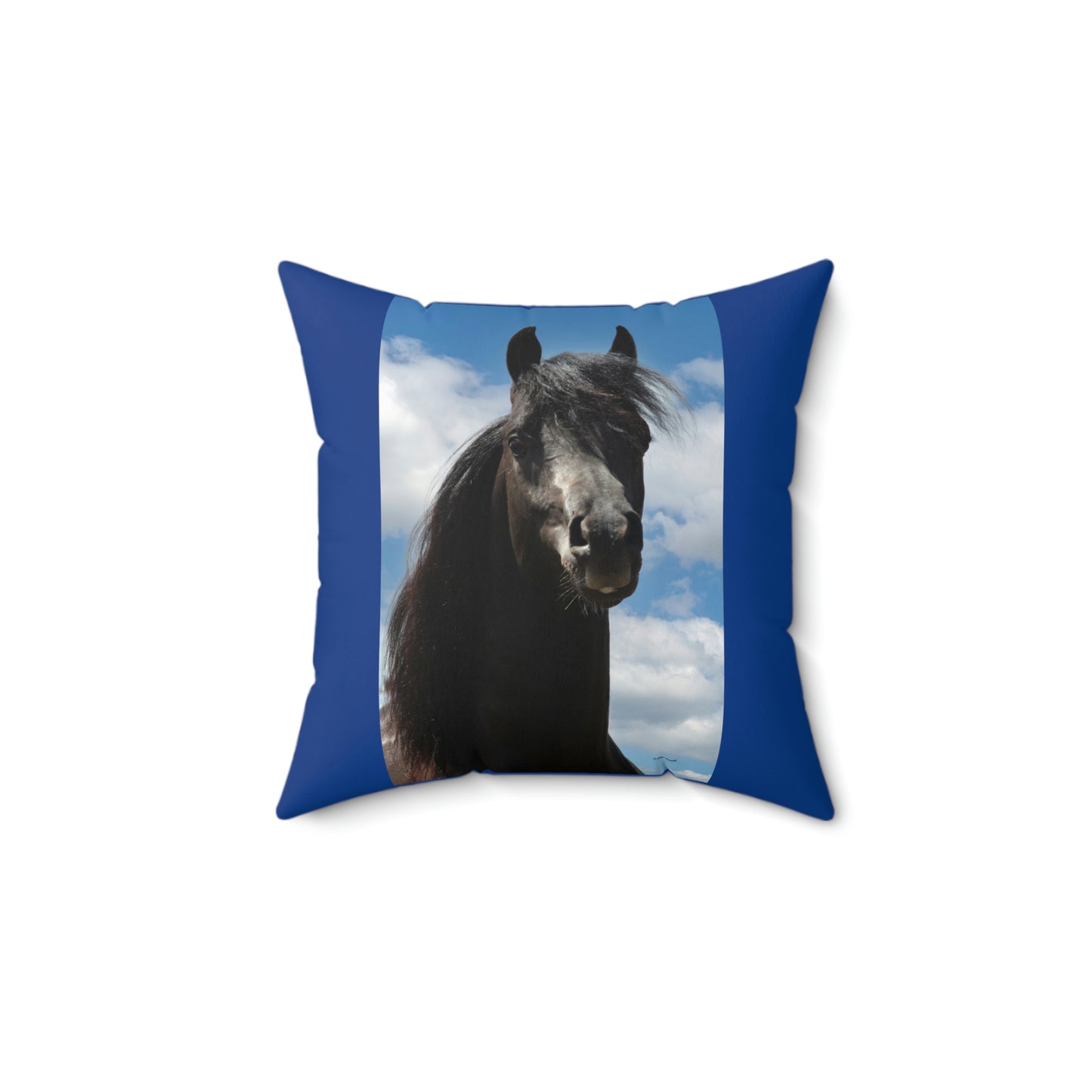 Arabian Black Stallion         Spun Polyester Square Pillow