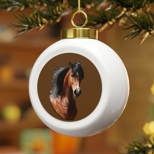 Bay Arabian Stallion  Christmas Ball Ornament