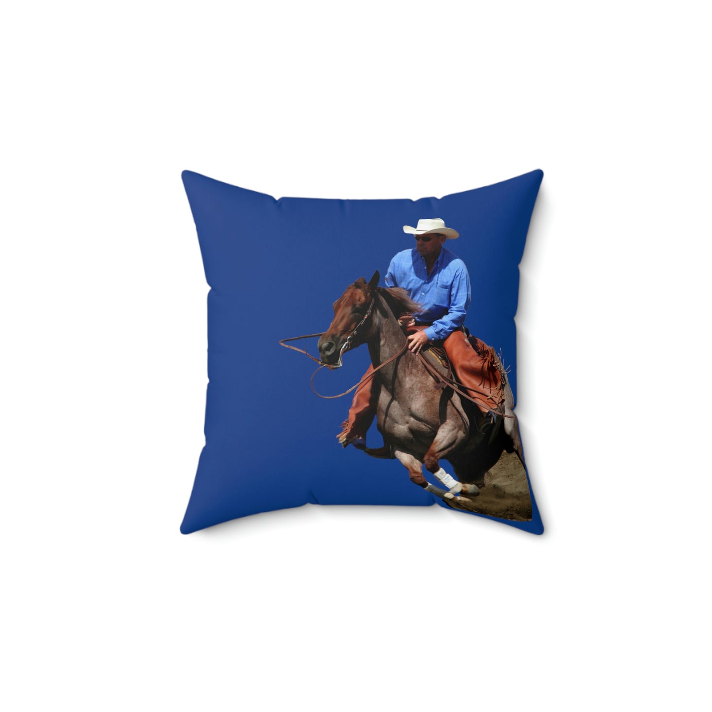 Cutting Horse Team. Quarter Horse     Spun Polyester Square Pillow