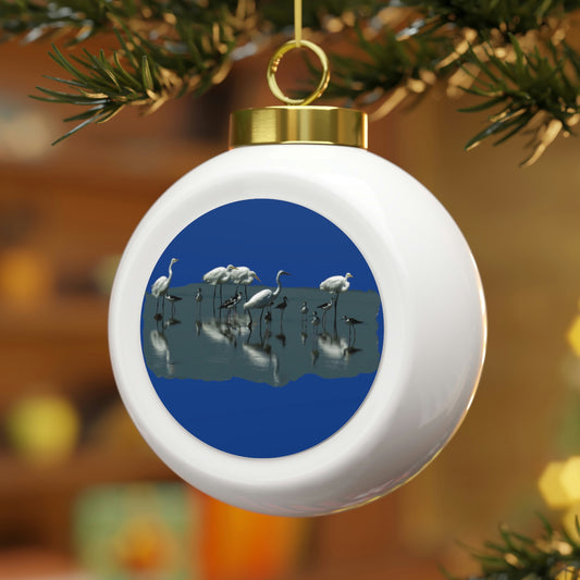 Egret and Black-necked Stilts       Christmas Ball Ornament