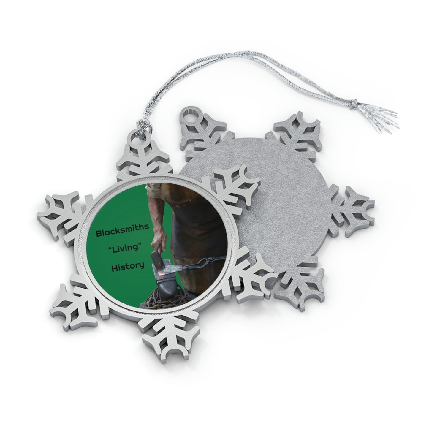 Blacksmiths "Living" History    Pewter Snowflake Ornament