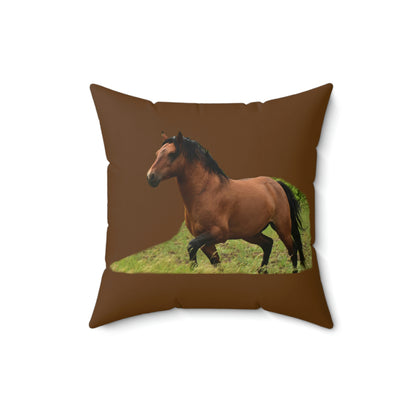Protector,  Wild Stallion    Spun Polyester Square Pillow