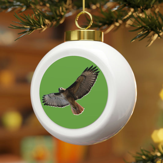 Red Tail Hawk                              Christmas Ball Ornament