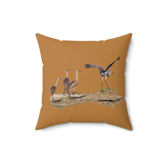 Sandhill Cranes    Spun Polyester Square Pillow