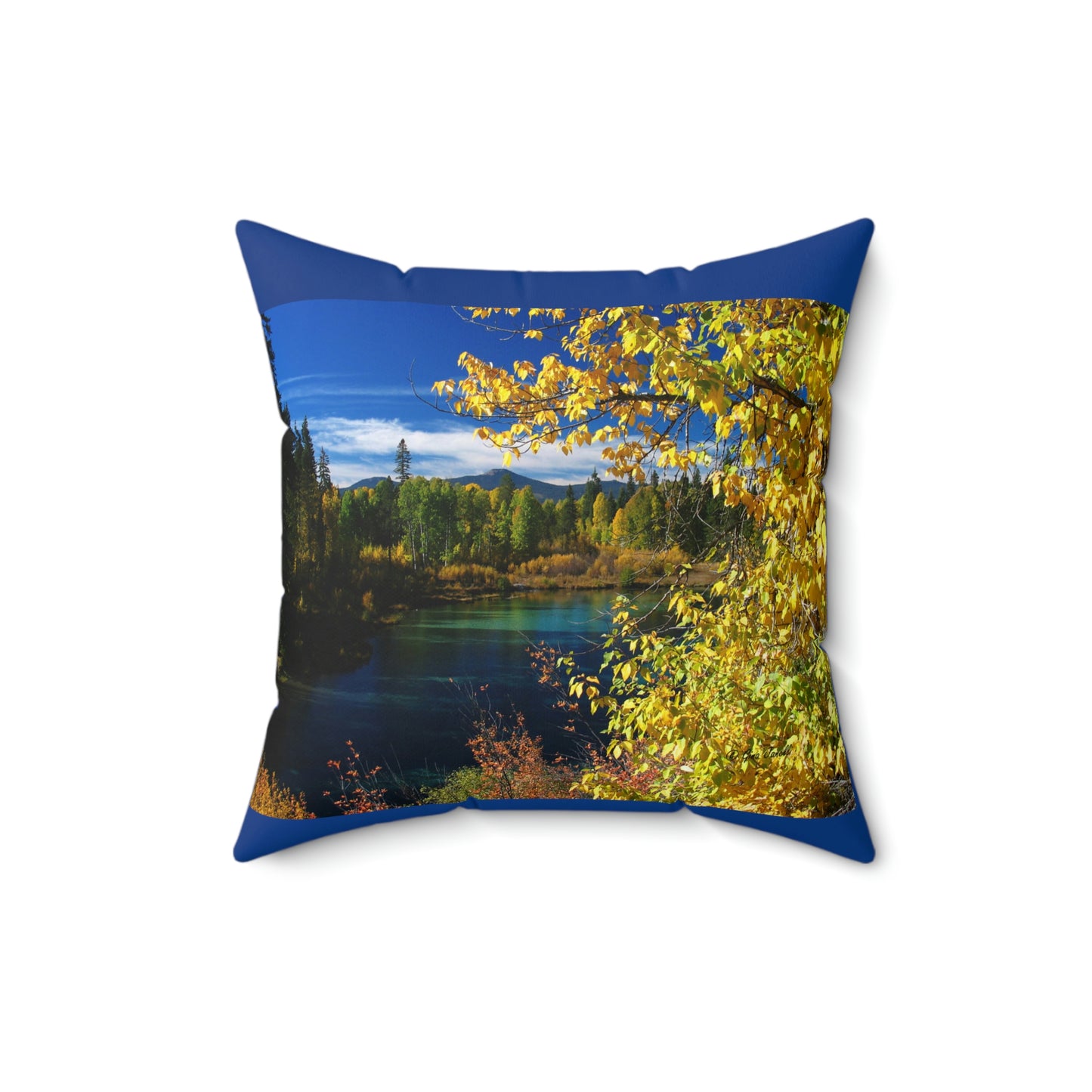 Wood River, Kimball State Park, Ft. Klamath Or.  Spun Polyester Square Pillow