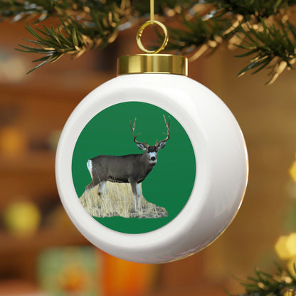 Standing Mule Deer Buck   Christmas Ball Ornament