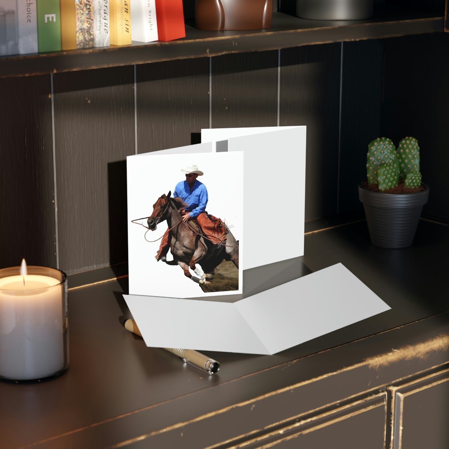 Cutting Horse Team. Quarter Horse    Greeting cards (8, 16, and 24 pcs)