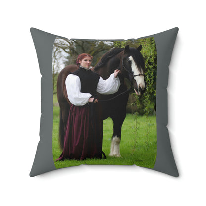 The Lady and the Shire             Spun Polyester Square Pillow