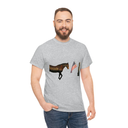 Pure Country - Cody Saluting  the Flag.    Quarter Horse    Unisex Heavy Cotton Tee