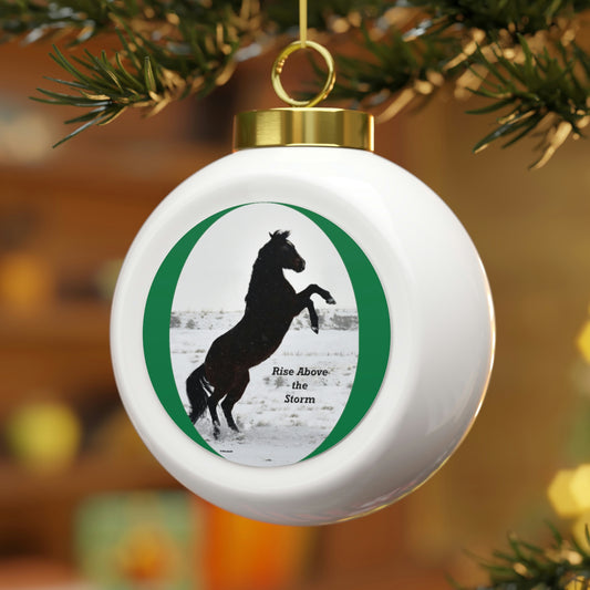Rise above the storm - Quarter Horse         Christmas Ball Ornament