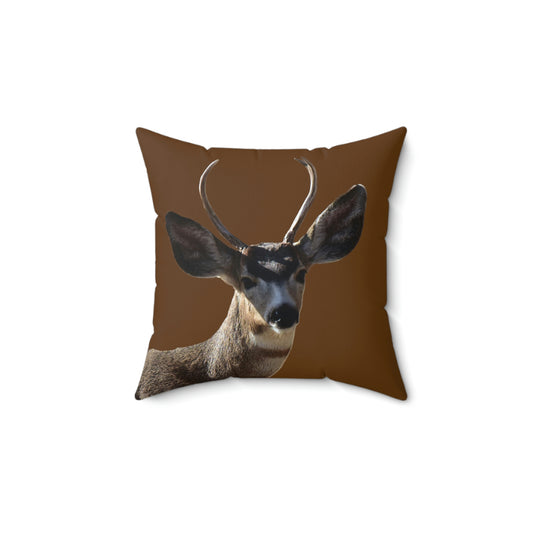 Young Buck - Mule Deer      Spun Polyester Square Pillow