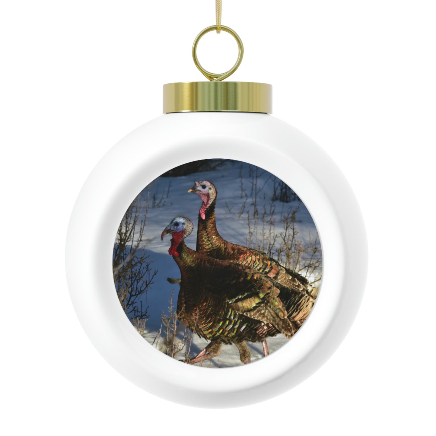 Wild Tom Turkeys  Christmas Ball Ornament