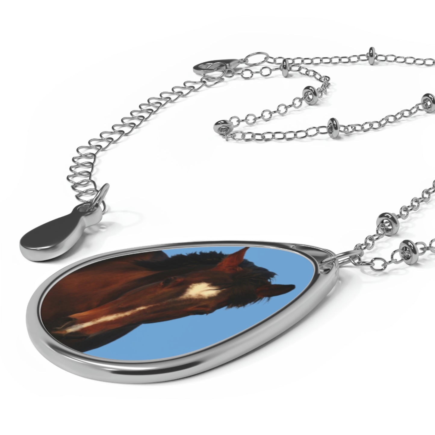 The Heart of a Horse. Quarter Horse   Oval Necklace