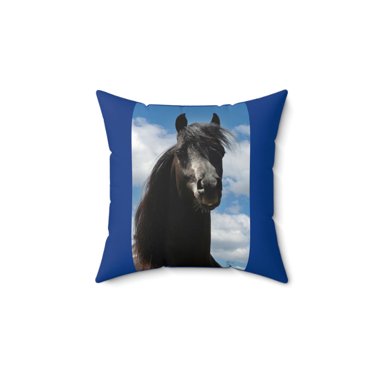 Arabian Black Stallion         Spun Polyester Square Pillow