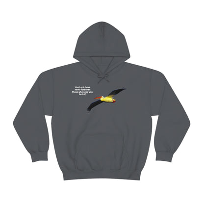 Ps. 9:10 with soaring Pelican                                 Unisex Heavy Blend™ Hooded Sweatshirt