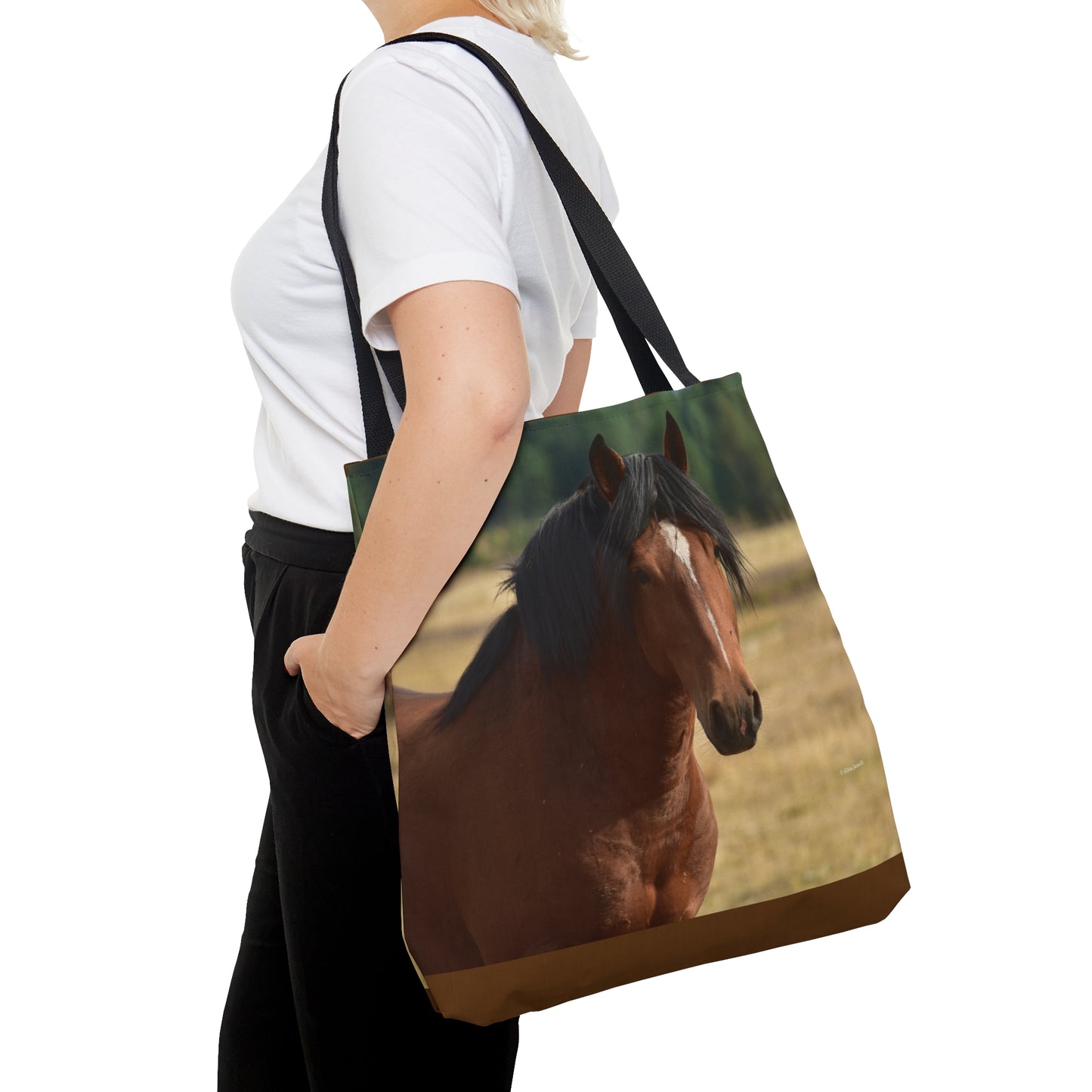 Young Stud, Wild Stallion     Tote Bag (AOP)