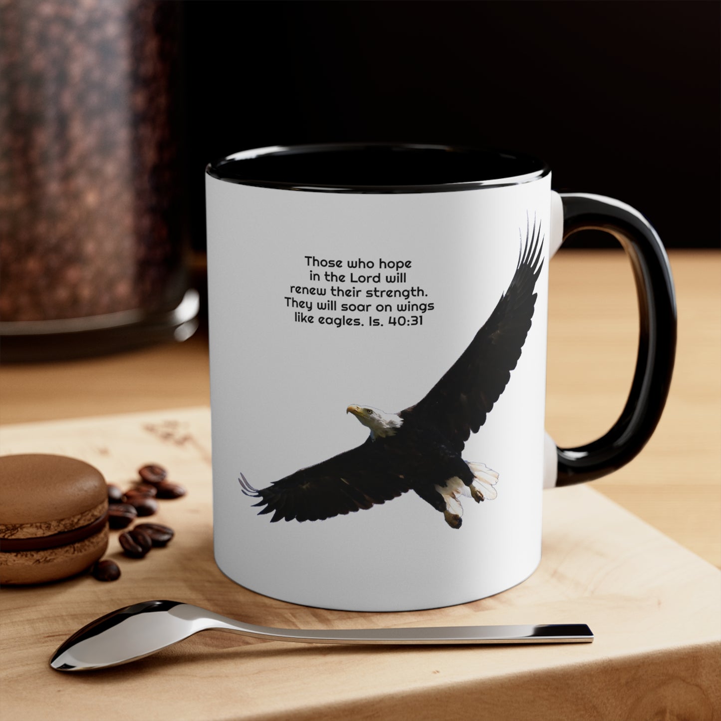 Soar as Eagles  Isaiah 40:31 - Bald Eagle    Accent Mug 11oz