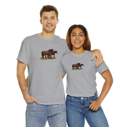 The Wild Bunch. Young Stallion and Mares.  Unisex Heavy Cotton Tee