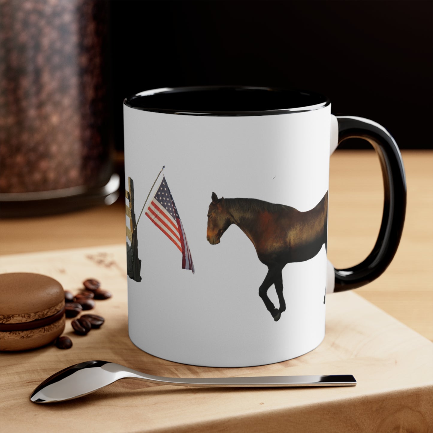 Pure Country - Cody Saluting  the Flag.    Quarter Horse    Accent Mug 11oz