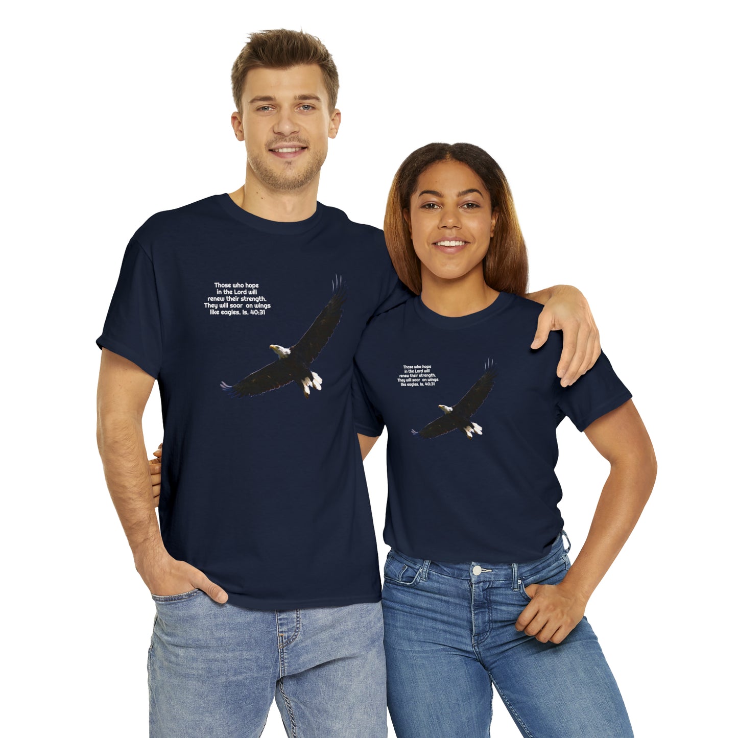 Soar as Eagles  Isaiah 40:31 -  Bald Eagle   Unisex Heavy Cotton Tee