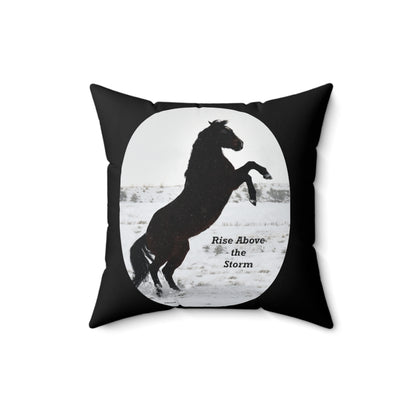 Rise above the storm - Quarter Horse    Spun Polyester Square Pillow