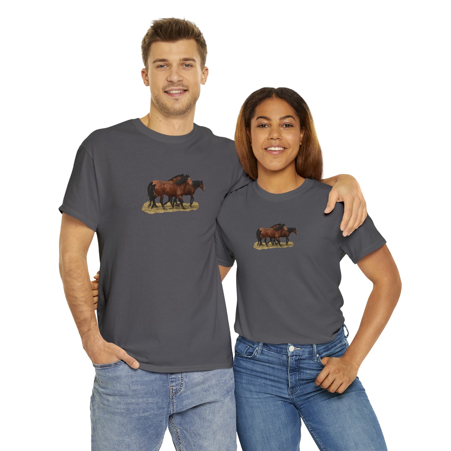 The Wild Bunch. Young Stallion and Mares.  Unisex Heavy Cotton Tee