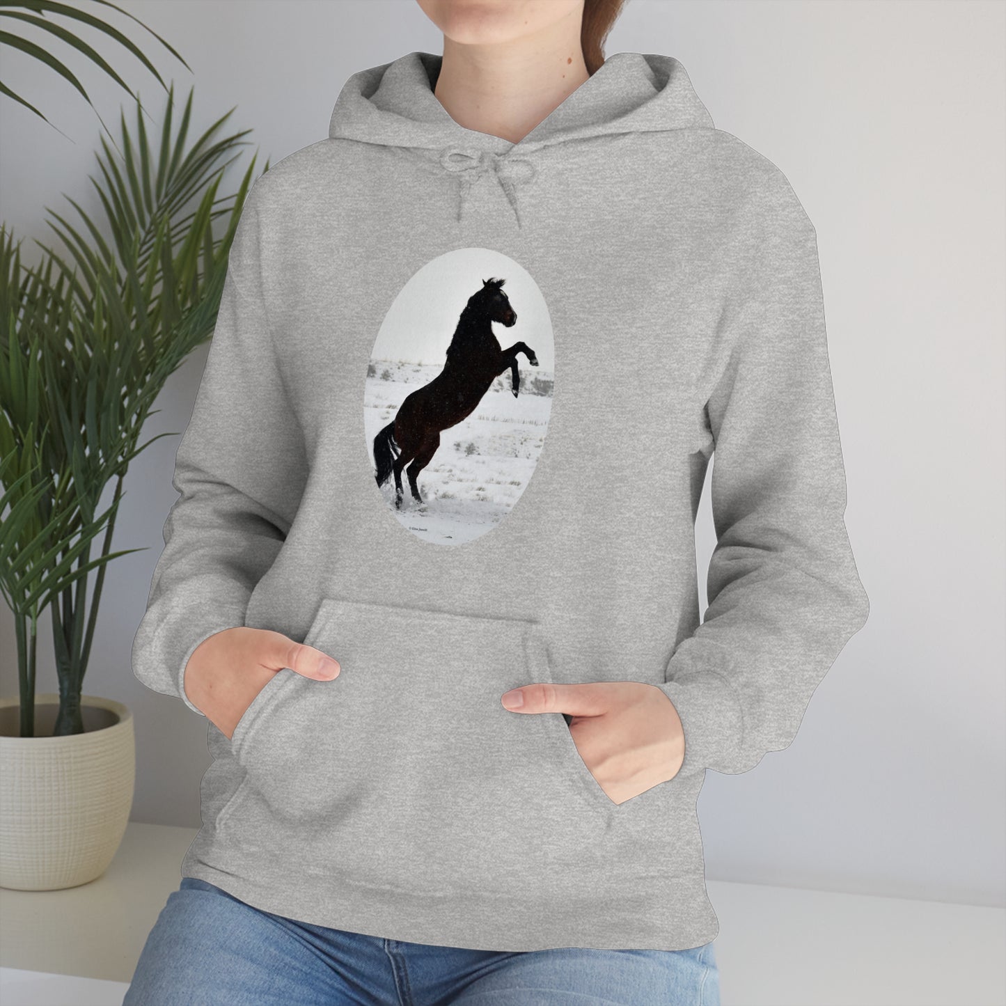 Snow storm - Quarter Horse    Unisex Heavy Blend™ Hooded Sweatshirt