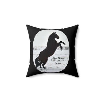 Rise above the storm - Quarter Horse    Spun Polyester Square Pillow