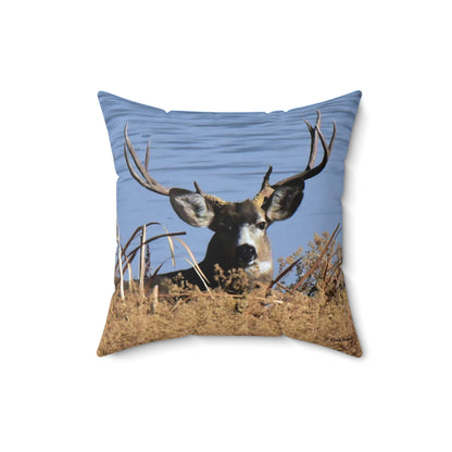 Mule Deer Buck       Spun Polyester Square Pillow