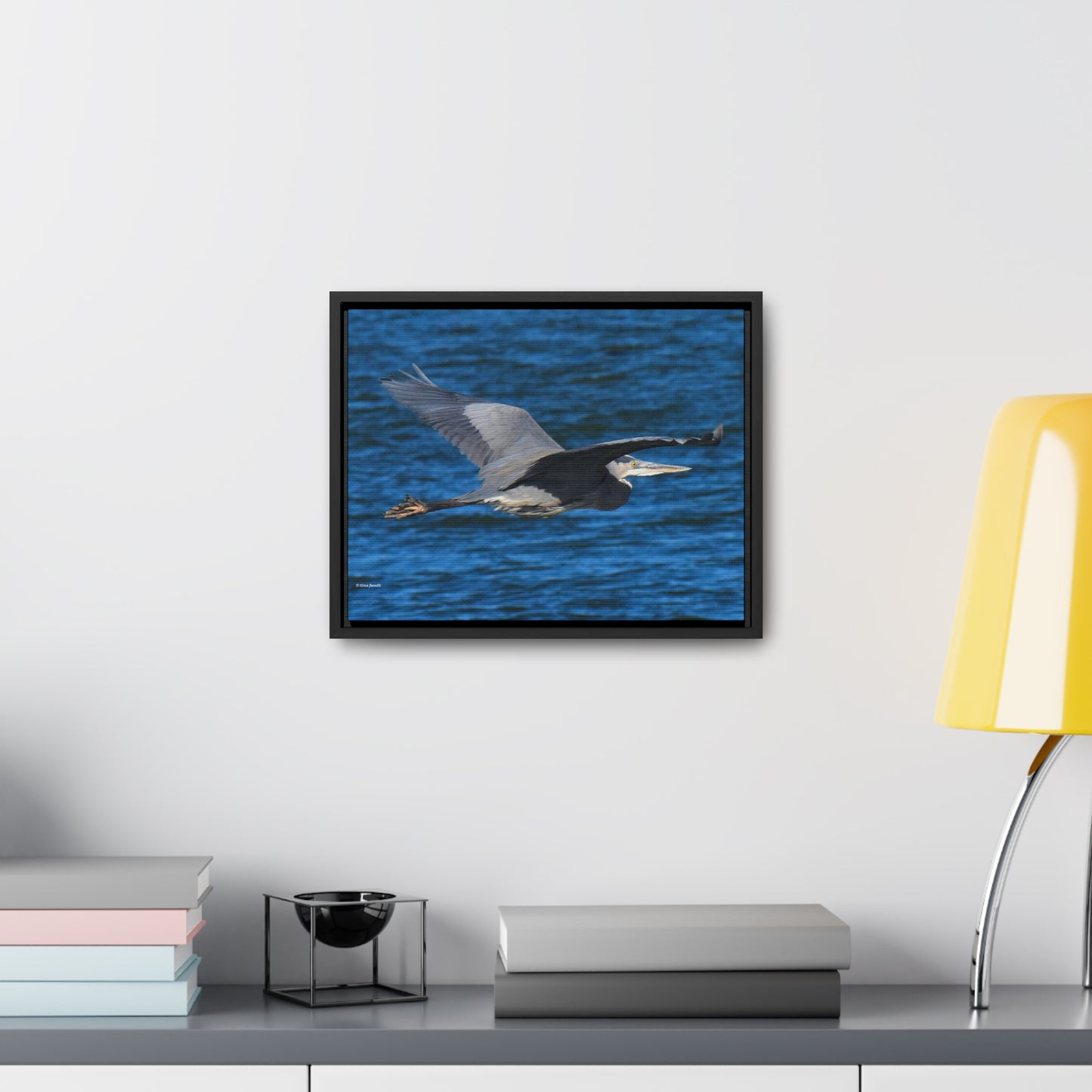 Great Blue Heron      Gallery Canvas Wraps, Horizontal Frame