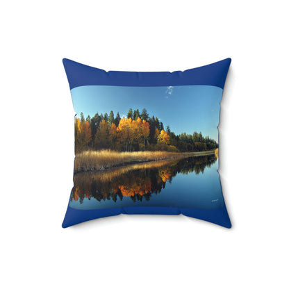 Rocky Point, Klamath Lake, Klamath Falls, Or.      Spun Polyester Square Pillow